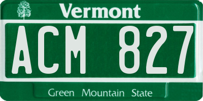 VT license plate ACM827