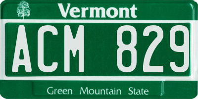 VT license plate ACM829