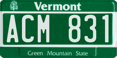 VT license plate ACM831