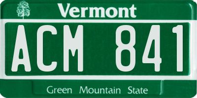 VT license plate ACM841