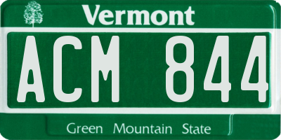VT license plate ACM844