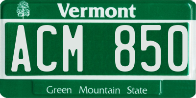 VT license plate ACM850