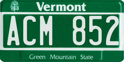 VT license plate ACM852