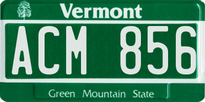 VT license plate ACM856