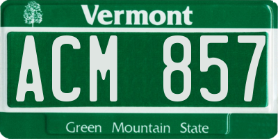 VT license plate ACM857