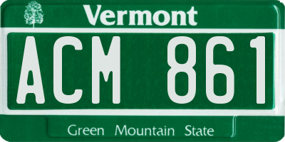 VT license plate ACM861