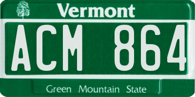 VT license plate ACM864