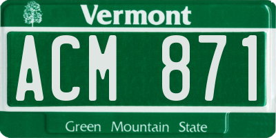 VT license plate ACM871