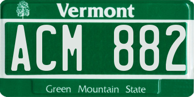 VT license plate ACM882