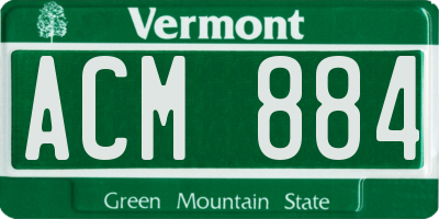VT license plate ACM884