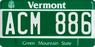 VT license plate ACM886
