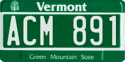 VT license plate ACM891