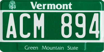 VT license plate ACM894