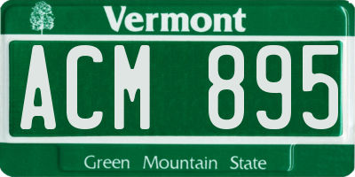 VT license plate ACM895