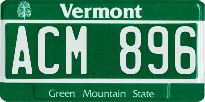 VT license plate ACM896