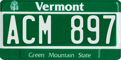 VT license plate ACM897