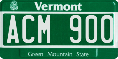 VT license plate ACM900