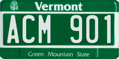 VT license plate ACM901