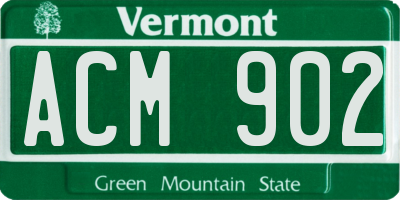 VT license plate ACM902