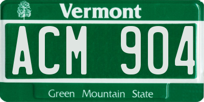 VT license plate ACM904