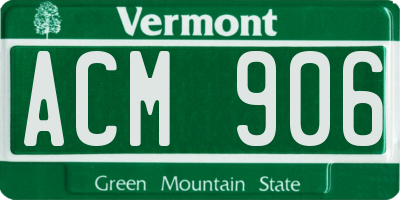 VT license plate ACM906