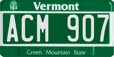VT license plate ACM907