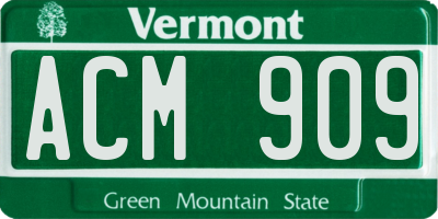 VT license plate ACM909