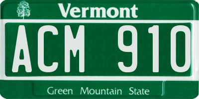 VT license plate ACM910