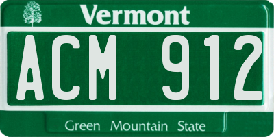 VT license plate ACM912