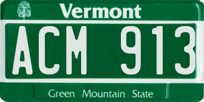 VT license plate ACM913