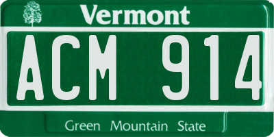 VT license plate ACM914