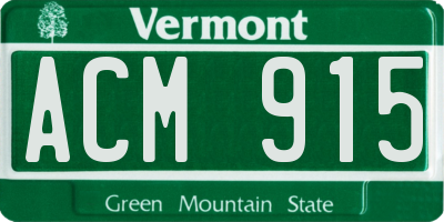 VT license plate ACM915