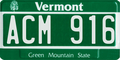 VT license plate ACM916