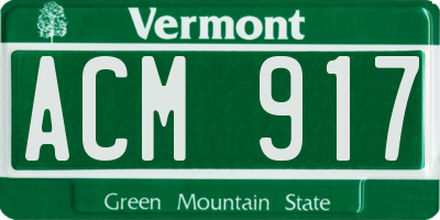 VT license plate ACM917