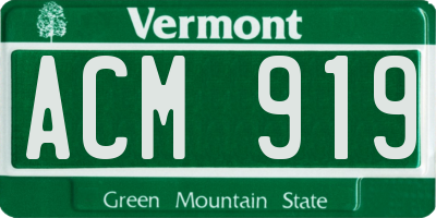 VT license plate ACM919