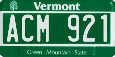 VT license plate ACM921