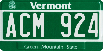 VT license plate ACM924