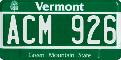 VT license plate ACM926