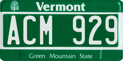 VT license plate ACM929