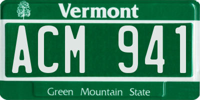 VT license plate ACM941