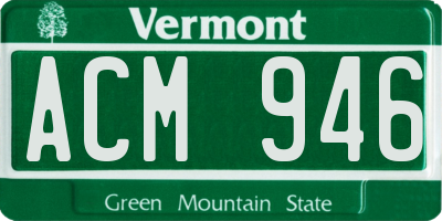 VT license plate ACM946