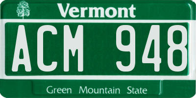 VT license plate ACM948