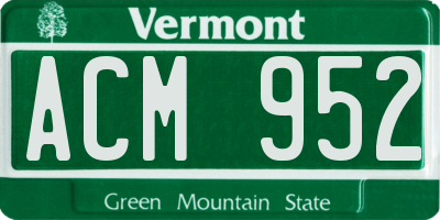 VT license plate ACM952