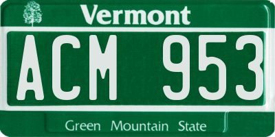 VT license plate ACM953