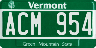 VT license plate ACM954