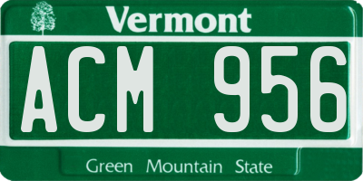 VT license plate ACM956