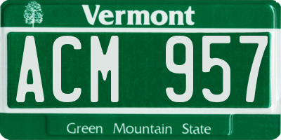 VT license plate ACM957