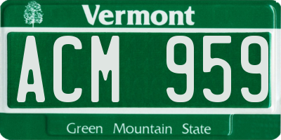 VT license plate ACM959