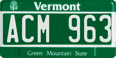 VT license plate ACM963