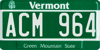 VT license plate ACM964